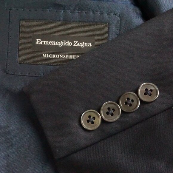 Ermenegildo Zegna Milano Micronsphere Navy Blue Wool Sport Coat 